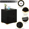 Nightstand with Wireless Charging Station & USB Charging, Smart Bedside Table with Adjustable LED Lights, End Table Organizer 6