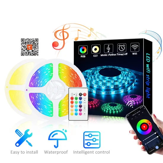 

smart WIFI control RGB+CCT 5050smd waterproof 5M/set Tuya APP control music sensing IP65 led strip light