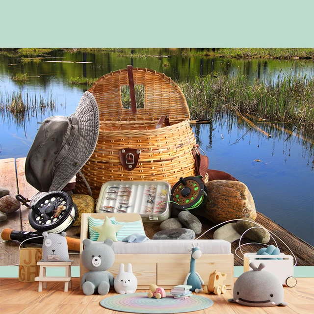 생생한 낚시 숍 광고 벽걸이로 공간을 꾸미세요