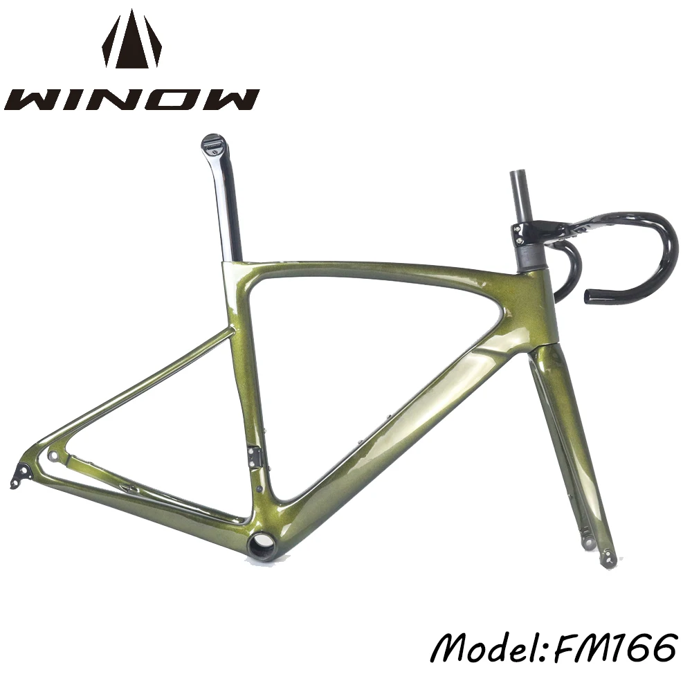 

Winow Road Bike Carbon Frame 700*28C BB86 Disc Brake 140MM Bicycle Frames Di2 49/52/54/56/58CM Carbon Road Frameset Full Hidden