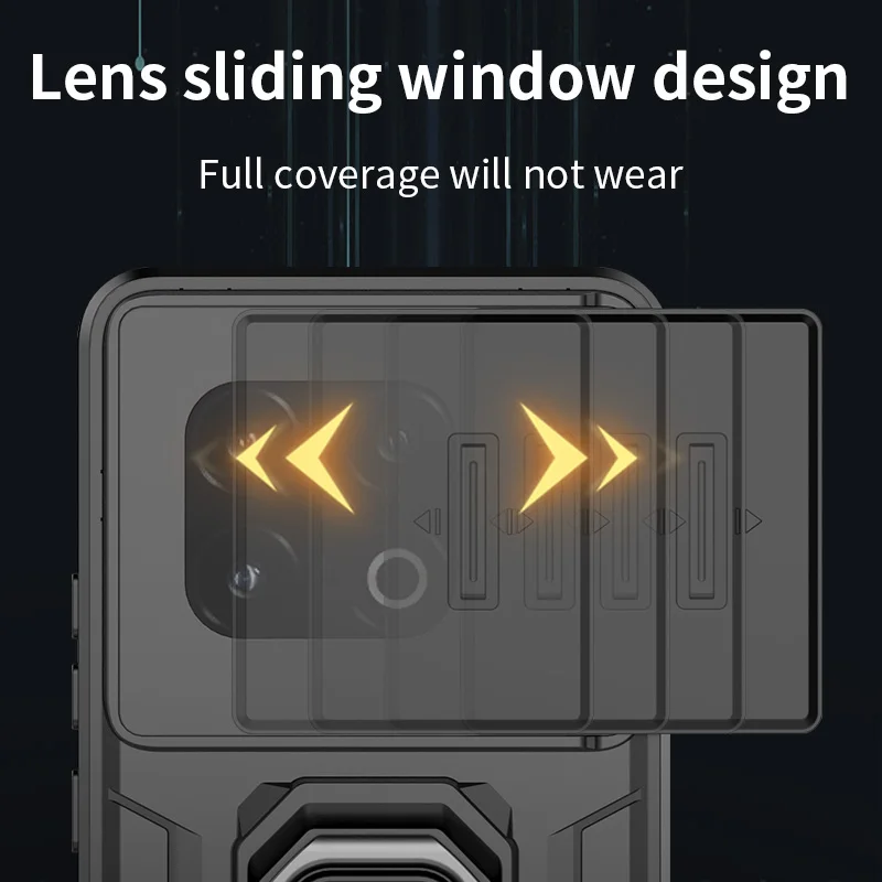 Shockproof Armor Case with Magnetic Stand and Ring Holder