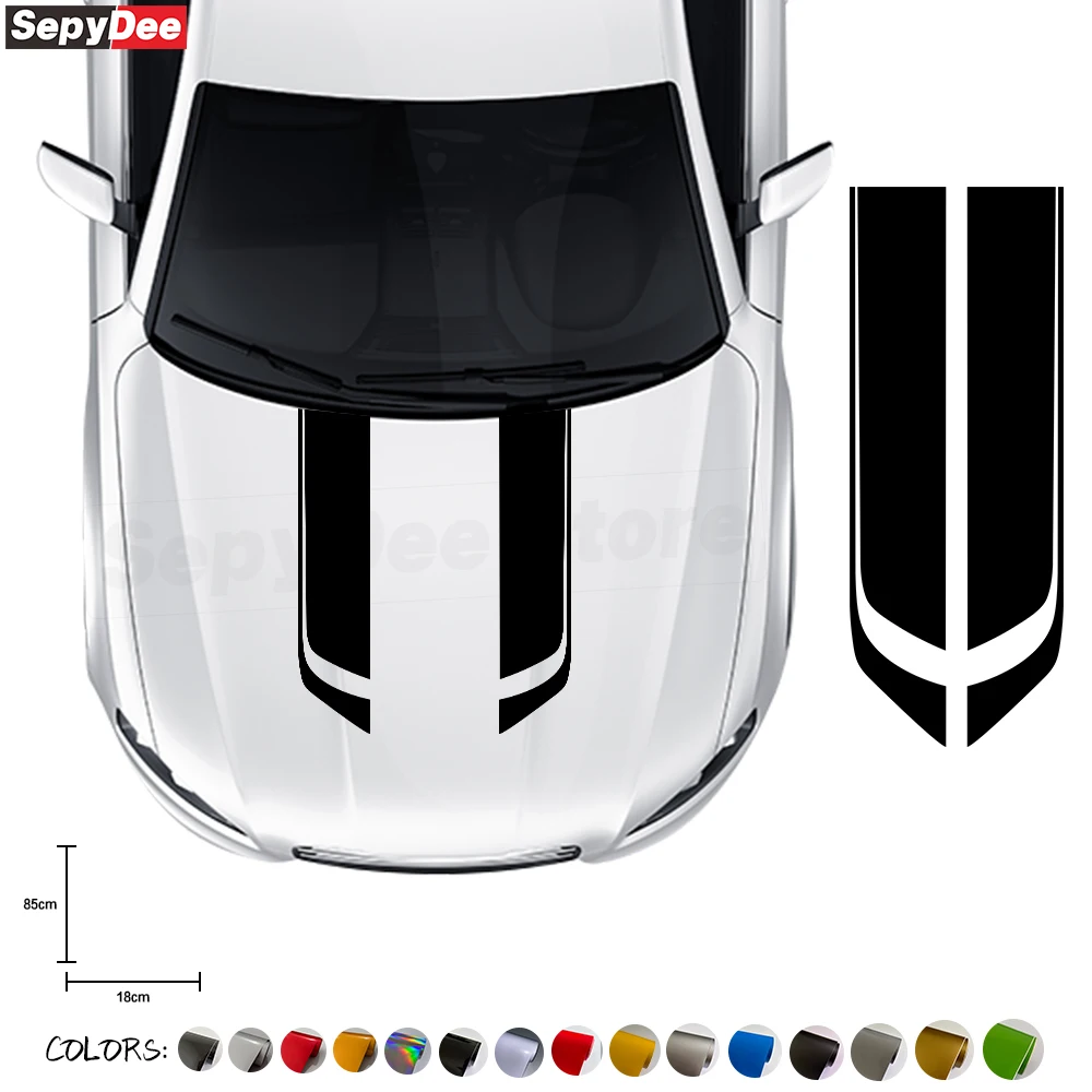 

2Pcs Universal Car Hood Stickers Creative Bonnet Stripes DIY Auto Body Graphic Vinyl Decal Decorative Accessories