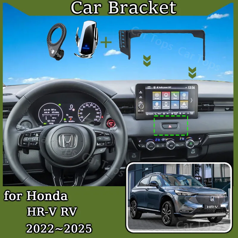 Car Mount for Honda HR-V Honda Vezel ~ Mobile Phone Holder Wireless Charging Stand Gravity Bracket MagSafe Accessories