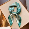 Fashion 70cm Satin Silk Scarf for Women Luxury Brand Print Square Scarves Office Lady Neckerchief Shawl Wraps Hair Bands Ribbon 1