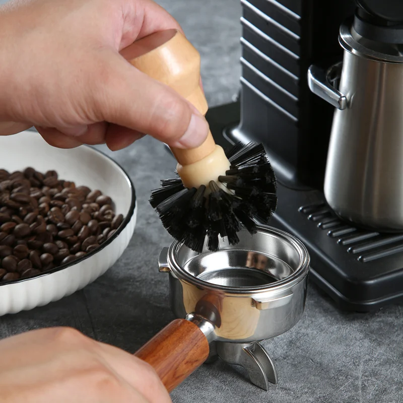 Description Picture 5 of itemProtable Coffee Tamper Cleaning Brush Espresso Grinder Machine Hair Wood Dusting Cleaners 51/54/58mm Barista Kitchen Tools