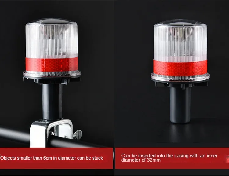 Solar Powered Marine LED Beacon Light Light Controlled Navigation Signal Sailing Warning Light With Portable Detachable bracket 6