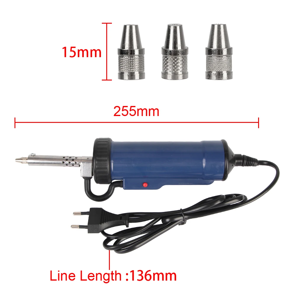 Desoldering Suction Pump ADT03 Automatic Remove with 3 Suction Nozzle Electric Solder Portable Tin Sucker Vacuum Soldering