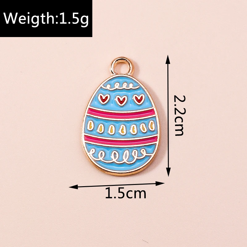 Leslie 10 Stück bunte schöne Kaninchen Hase Ostereier Charms Ostertag Charms Anhänger für DIY Schmuckherstellung handgemachtes Handwerk – Detail 28