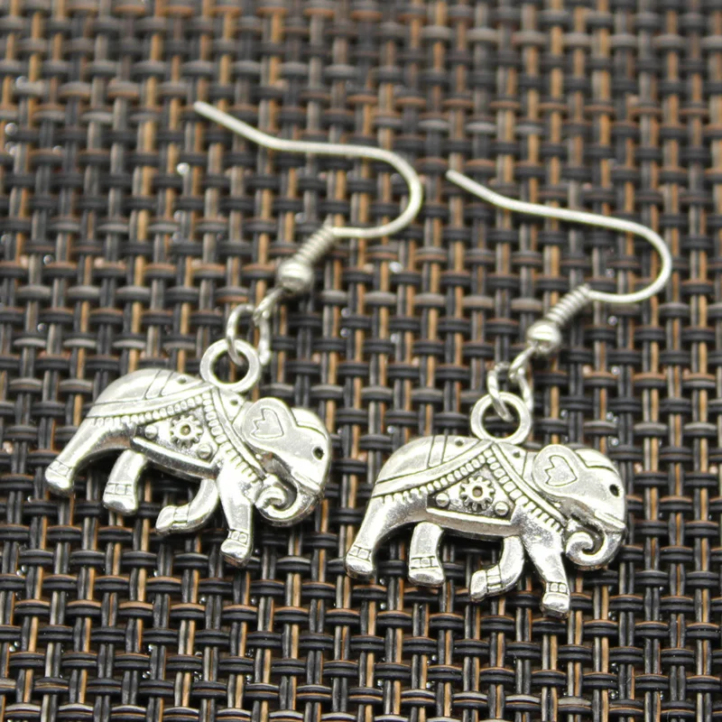 New Fashion Handmade Lovely Thailand Mounts Elephant Pendants Silver Color Earrings For Womens Style 2