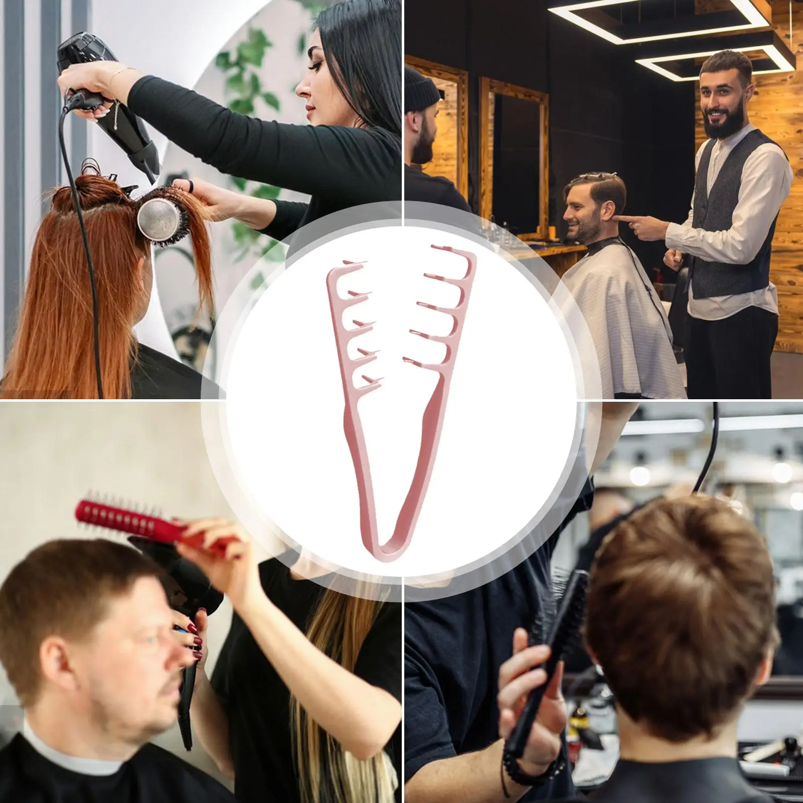 Pettine per capelli volumizzante a denti larghi Strumenti per arricciare Texture soffice per uomo Ideale per tutti i tipi di capelli Strumenti per acconciature - immagine 5