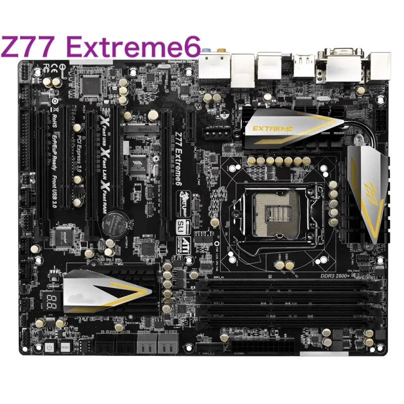 Per La Scheda Madre Asrock Z77 Extreme6 32Gb Lga 1155 Scheda Madre Ddr3 Atx Testata Al 100% Ok Completamente Funzionante Spedizione Gratuita