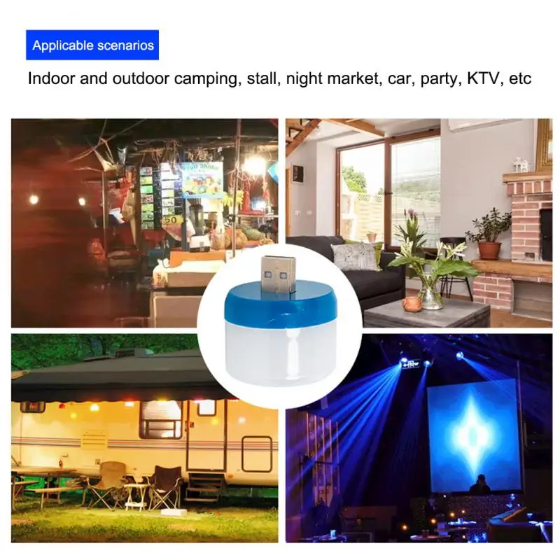 USB LED Lamp Colorful RGB Night Light Atmosphere Lamp For Party Camping Mini Portable Computer Power Bank USB Plug Book Lights