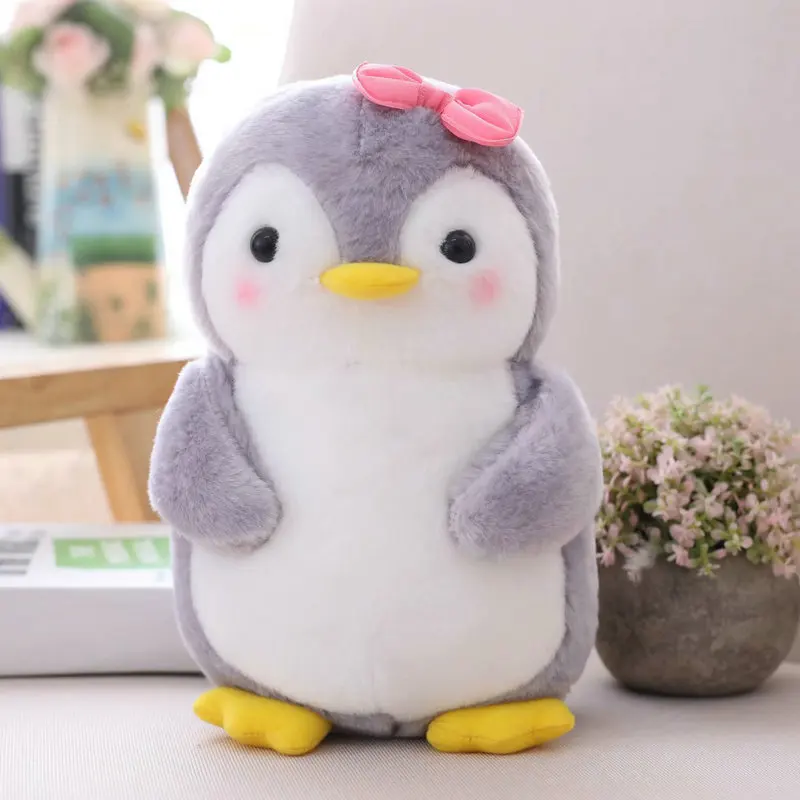 thumbnail image 1 of 25/45cm nuevo pingüino de peluche Animal que sostiene comida pingüinos rellenos familia pequeño peluche peludo para regalo de niños, 1 of 5