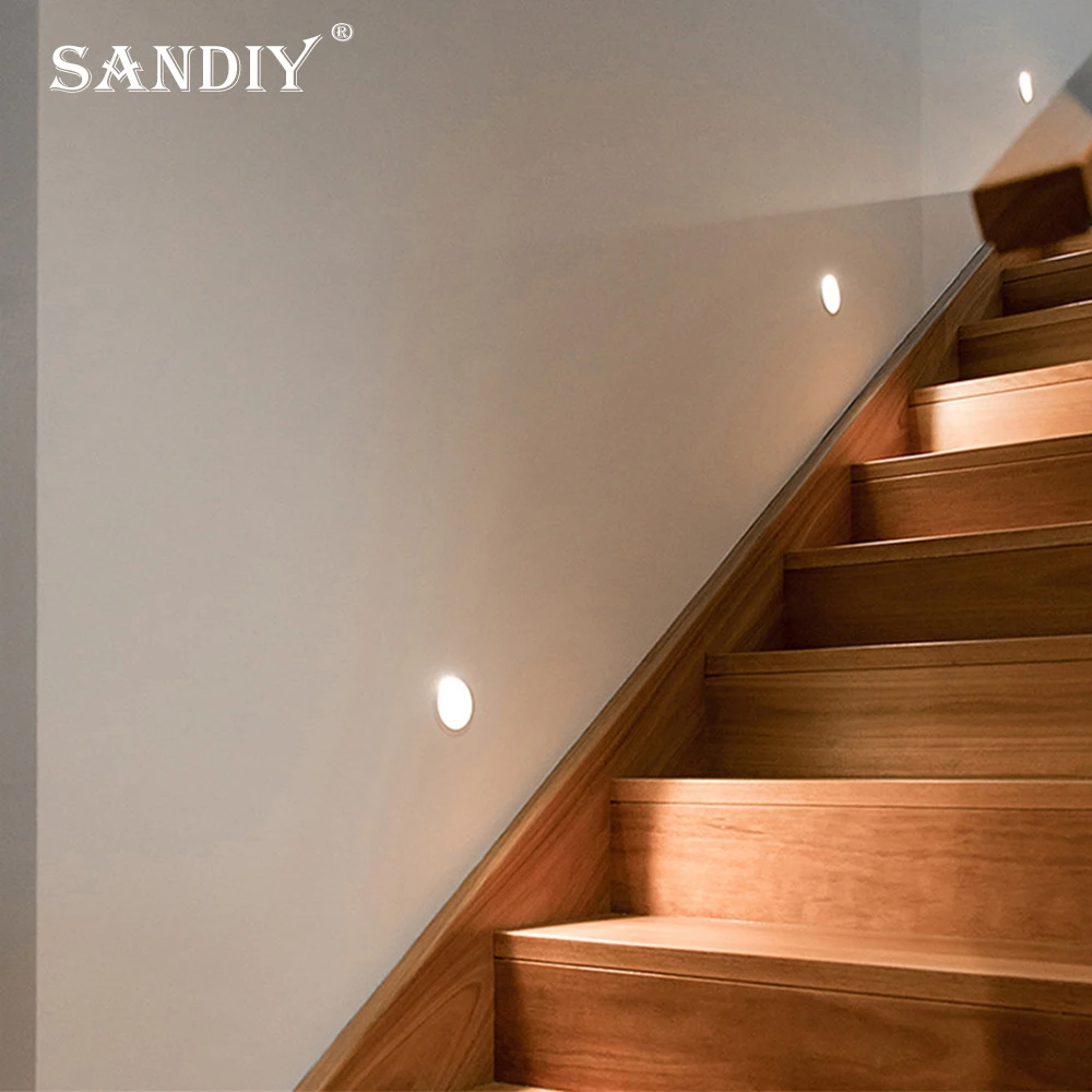 SANDIY Gypsum Wall Light Built-in Stair&Step Lighting Recessed Luminaire Minimalist Wall Lamp Indoor Background Lighting Fixture 6