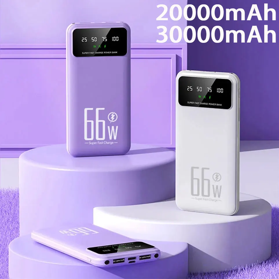 

Портативный внешний аккумулятор, 30000 мАч, 66 Вт