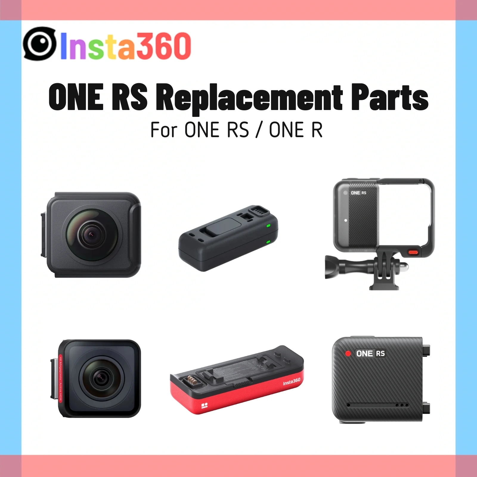 Insta360 ONE RS Battery Charger Twin Edition Parts 4K Boost and 