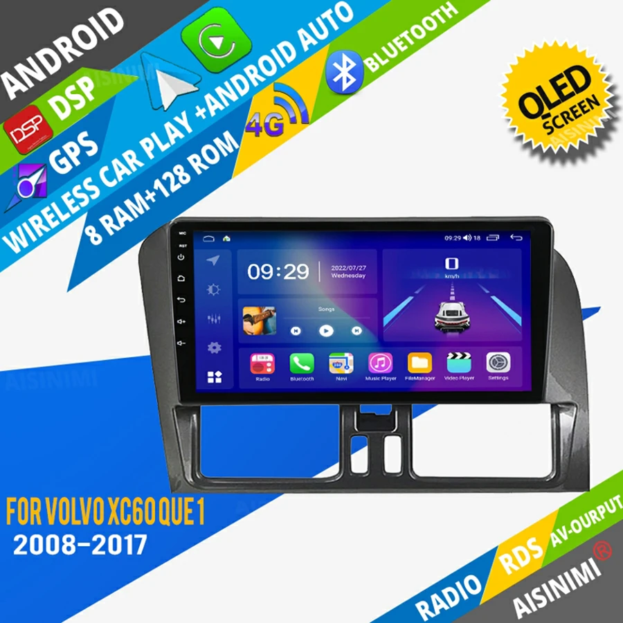 Aisinimi Android Car Dvd Player Navigazione Per Volvo Xc60 Que 1 2008 - 2017 Autoradio Car Audio Gps Multimedia Stereo Monitor