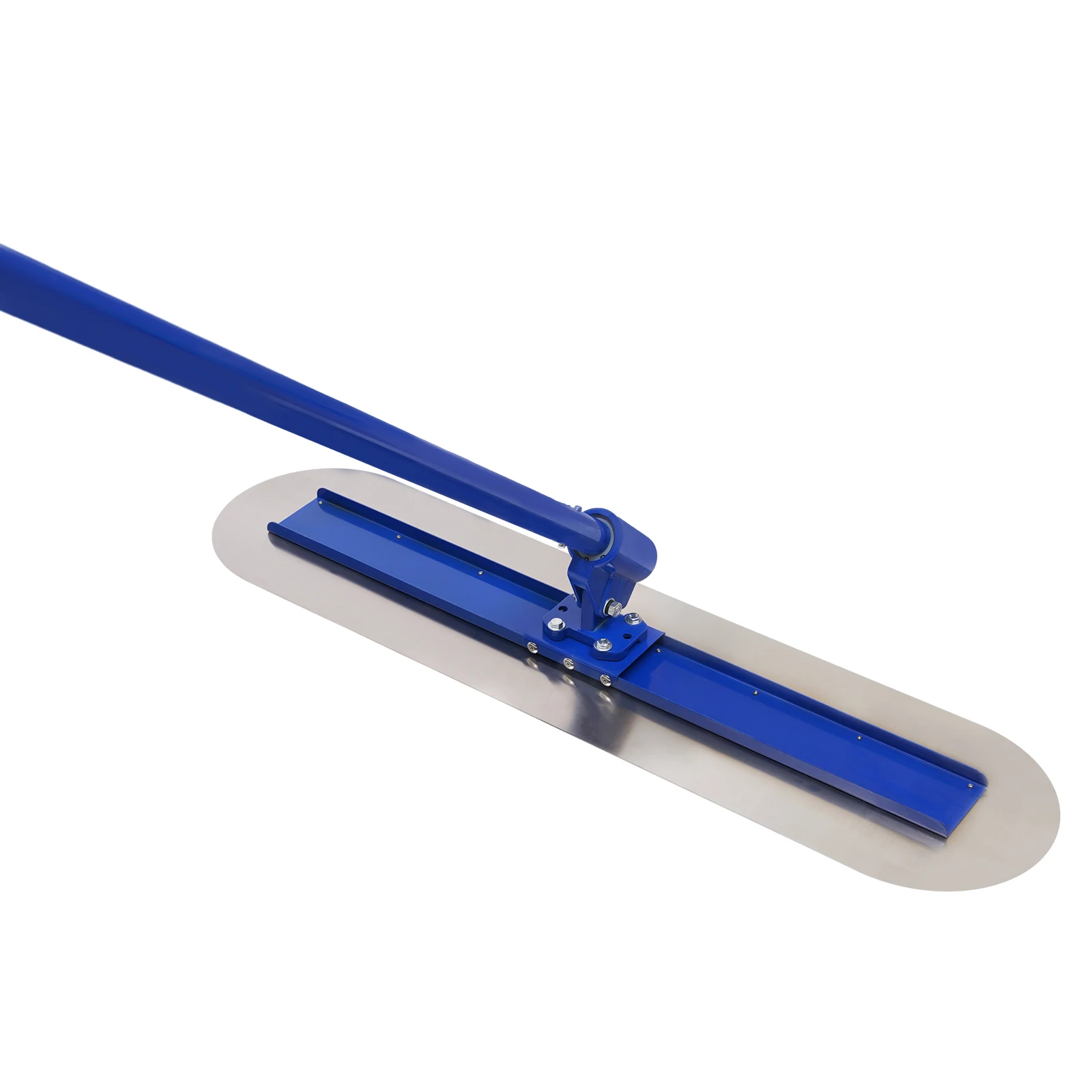 48 x 12 Inch Stainless Steel Concrete Trowel Cement Finishing Tool Round End Extended Handle Adjustable Turbine Connector
