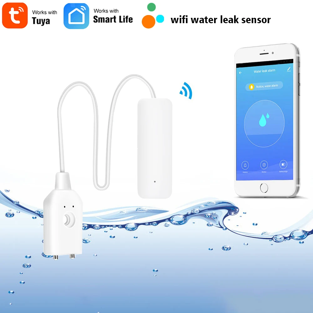 

Smart WiFi Water Flood Alarm Sensor Water Leakage Alarm Smart Home Security Tuya Wifi Water Leakages Sensor Android Ios