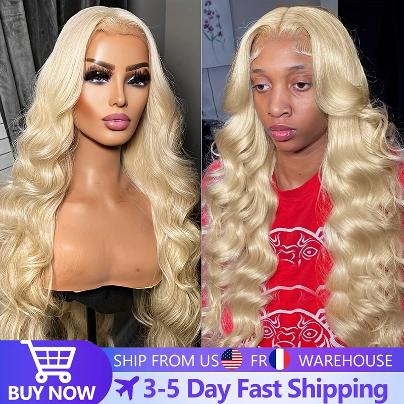 

613 Honey Blonde 13x6 Transparen Lace Front Human Hair Wigs Brazilian 150% Body Wave Colored 13x4 Frontal Wig Closure Wigs