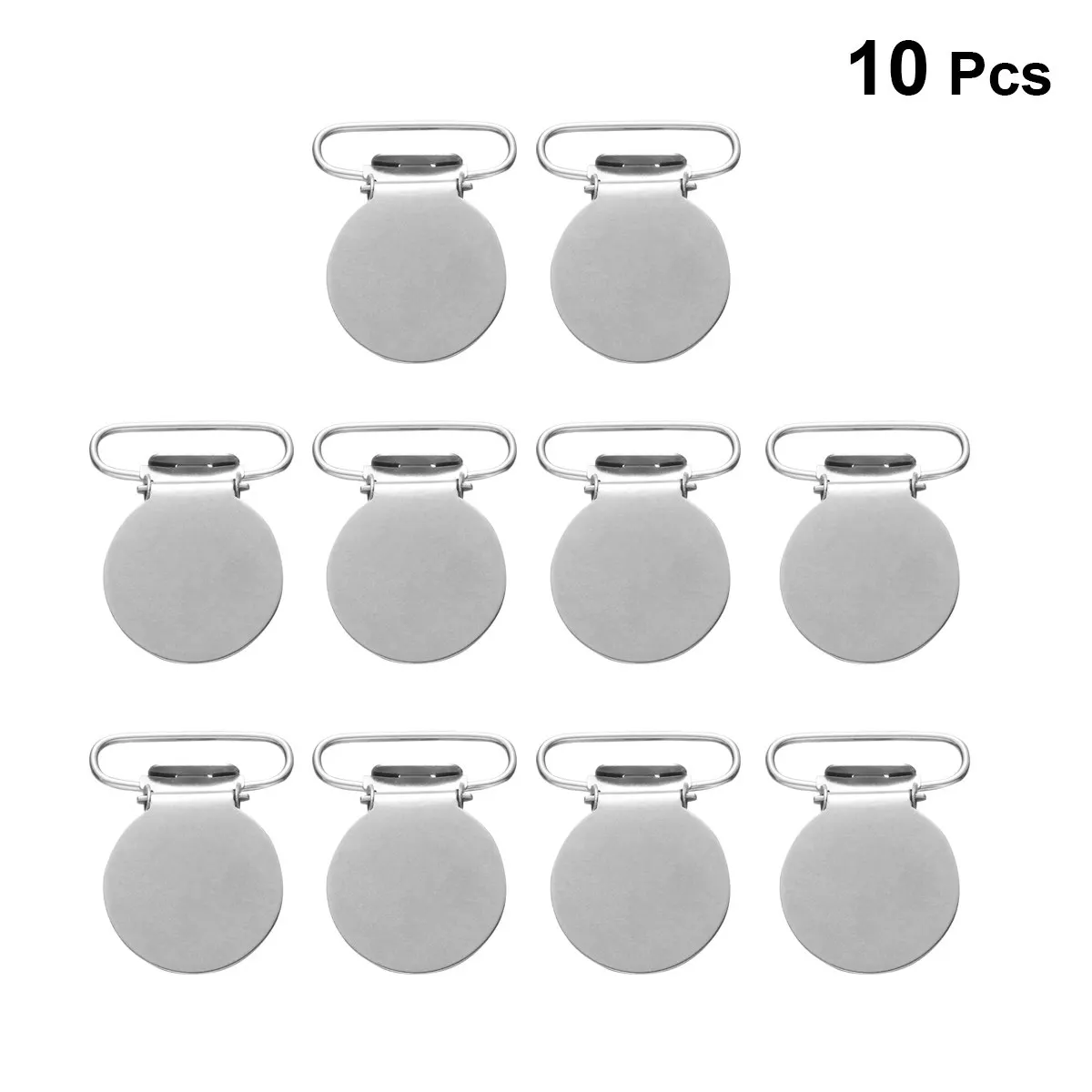 10Pcs 금속 라운드 서스펜더 클립 턱받이 클립용 튼튼한 철 버클 바느질 리본 홀더 액세서리 서스펜더 클립