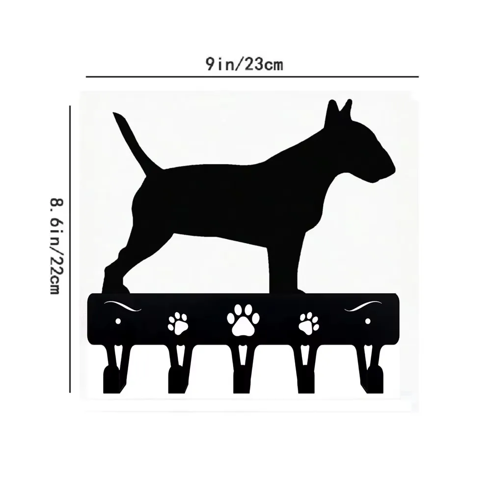 6/9 Inch Bull Terrier Towel Rack & Key Holder - Versatile Decor 3