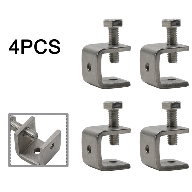 4Pcs C-Clamps Heavy Duty Stainless Steel , Small Metal Clamps With