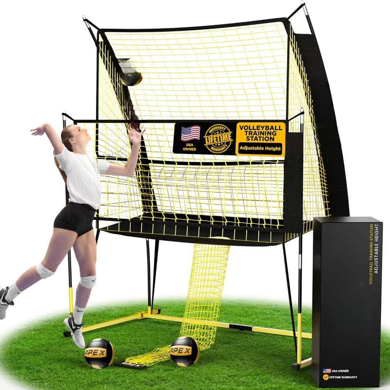 Volleyball Training Net Equipment System Sturdy, Adjustable, and Portable Improve Accuracy, Technique