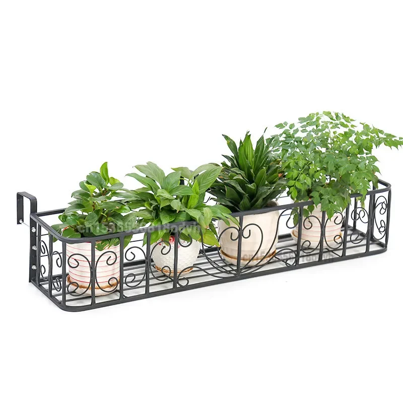 Balcony Hanging Flower Rack, Iron Railing Wall Pot Holder, Guardrail Hanging Shelf, Window Plant Rack, Home Garden Decor