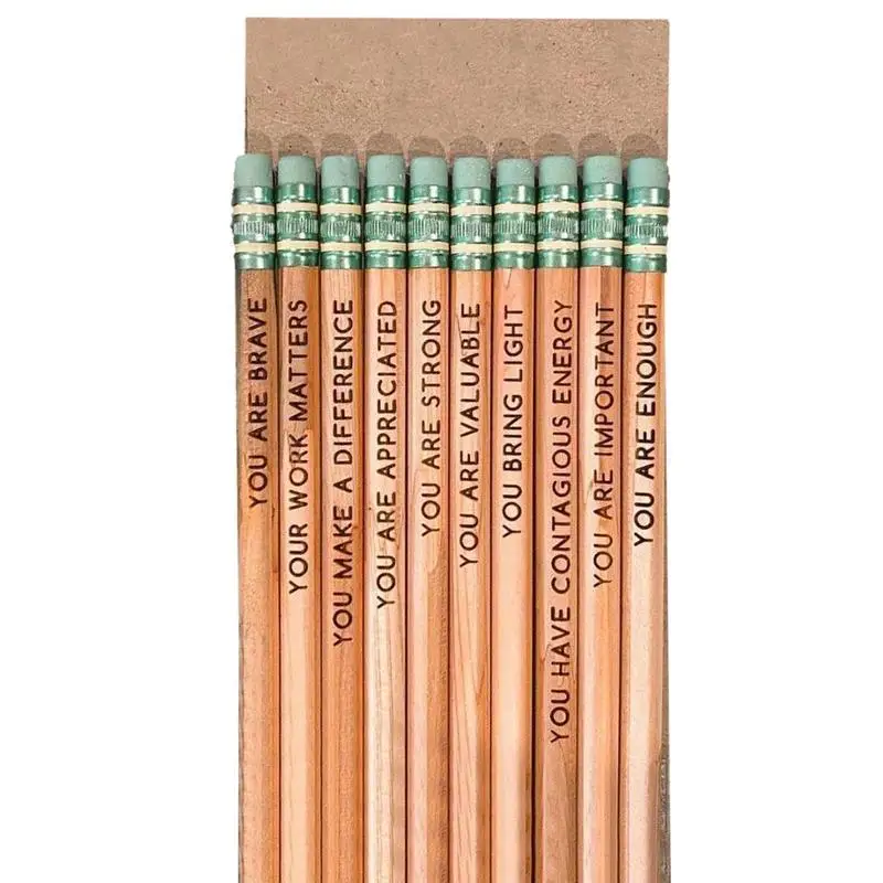 Motivational Pencils For Students Back To School Pencils 10 Pcs Wood Pencils With Motivational Sayings For Classroom Compliment