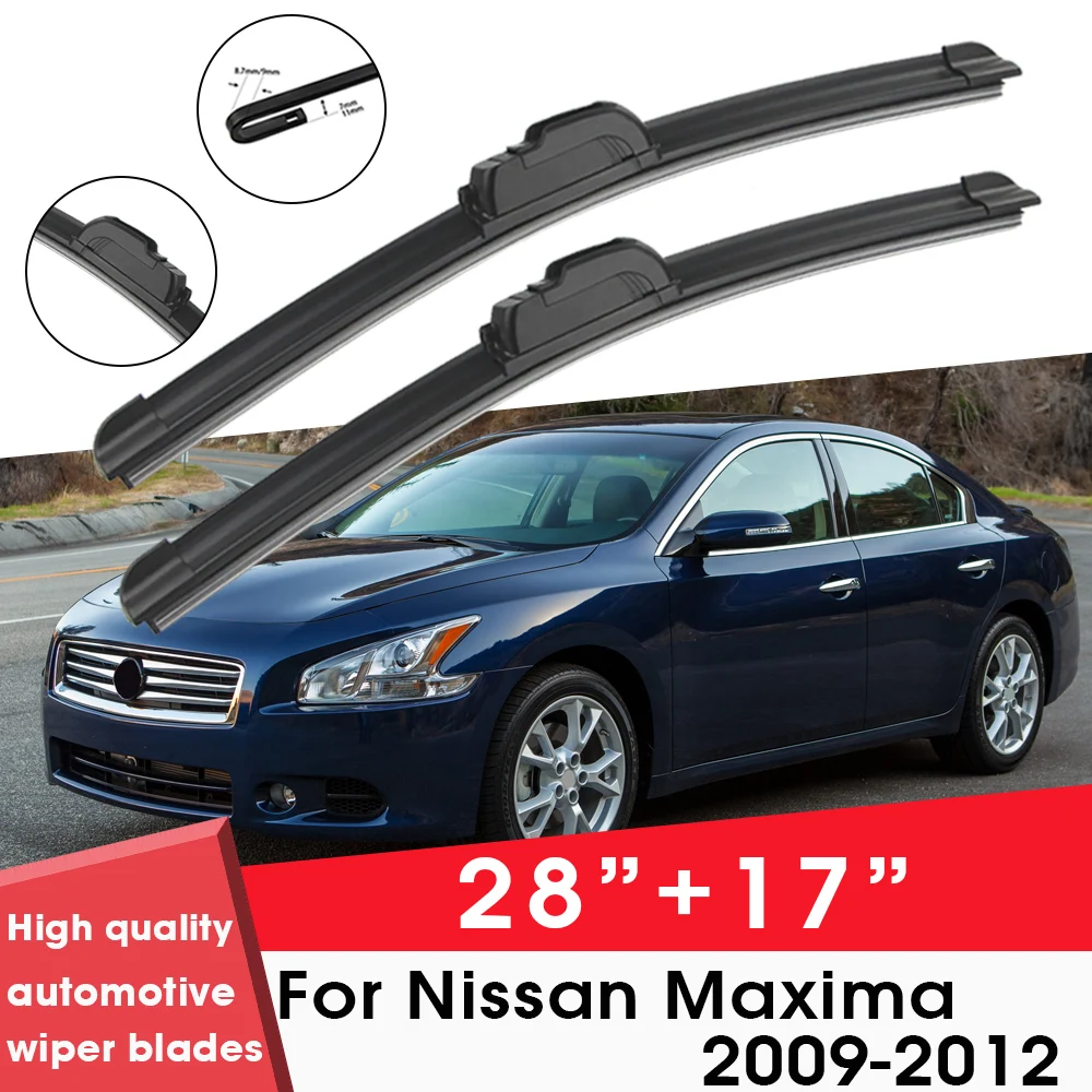 

Car Wiper Blade Blades For Nissan Maxima 2009-2012 28"+17" Windshield Windscreen Clean Rubber Silicon Cars Wipers Accessories