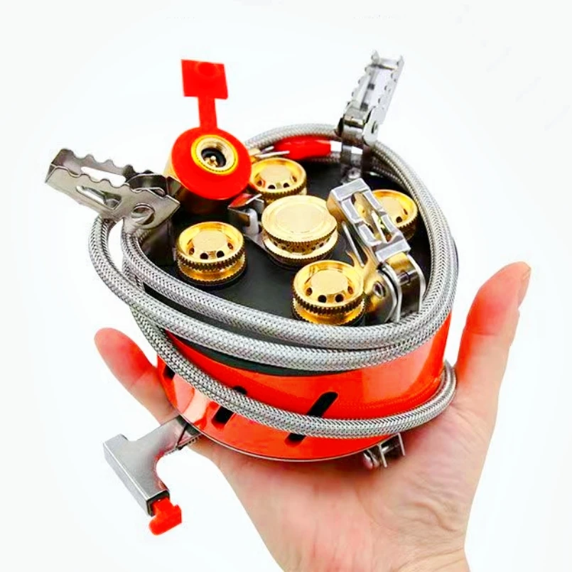 

Portable Outdoor 5-Core Camping Gas Stove Strong Firepower Tourist Burner Hiking Barbecue Picnic Gas Cooker Camping Supplies