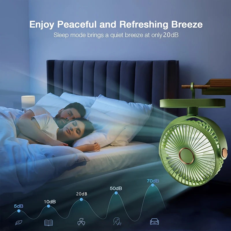 Xiaomi Portable Desktop Fan 10000mAh 5 Speed ​​Mute 720° Rotation Cool USB Rechargeable Fans for Home Office Desktop Travel 6