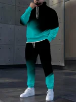 Dégradé de couleur 3D imprimé sweat à capuche costume hommes sweats à capuche pantalons de survêtement décontracté mode deux pièces survêtement ensemble homme vêtements 3