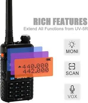 6 Pack Baofeng GT-5R Ham Radio Handheld, FCC Compliant Dual Band Two Way Radio, Long Range Rechargeable Walkie Talkies for Adult 2