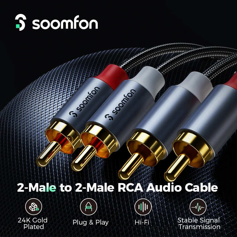 Cavo Audio RCA 2m - Connettori Dorati Per Impianti Stereo, Home Cinema E HiFi