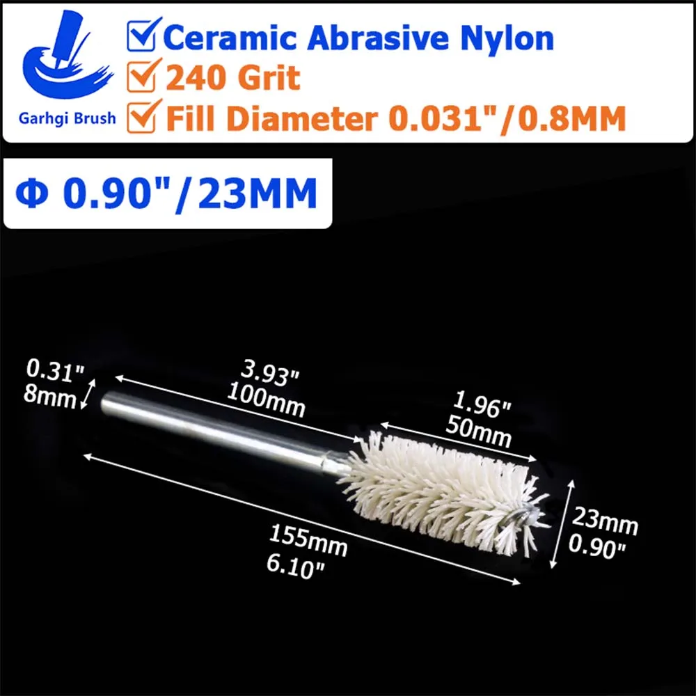 Ceramic Abrasive Nylon Tube Brushes for Surface Prep and Polishing