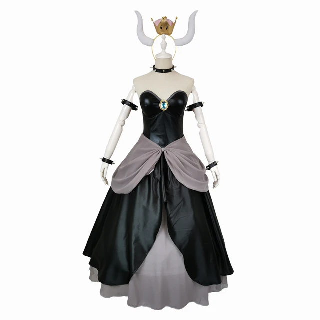 Bowsette Princess Bowser Peach Saber Lily Cosplay Costume Dress Set with  Horn and Turtle Shell Halloween Costumes for Women - AliExpress