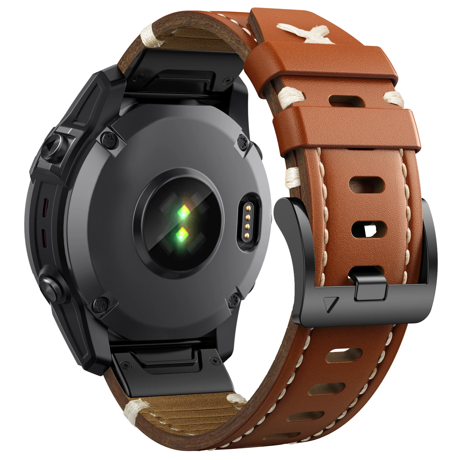 Premium Genuine Leather Quick Fit Watchband Bracelet, 22mm/26mm