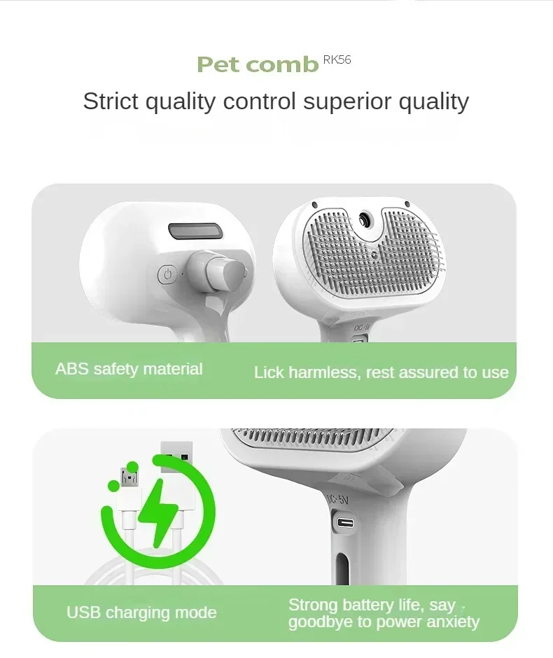 Multifunctional Pet Grooming Steam Brush for Cats & Dogs