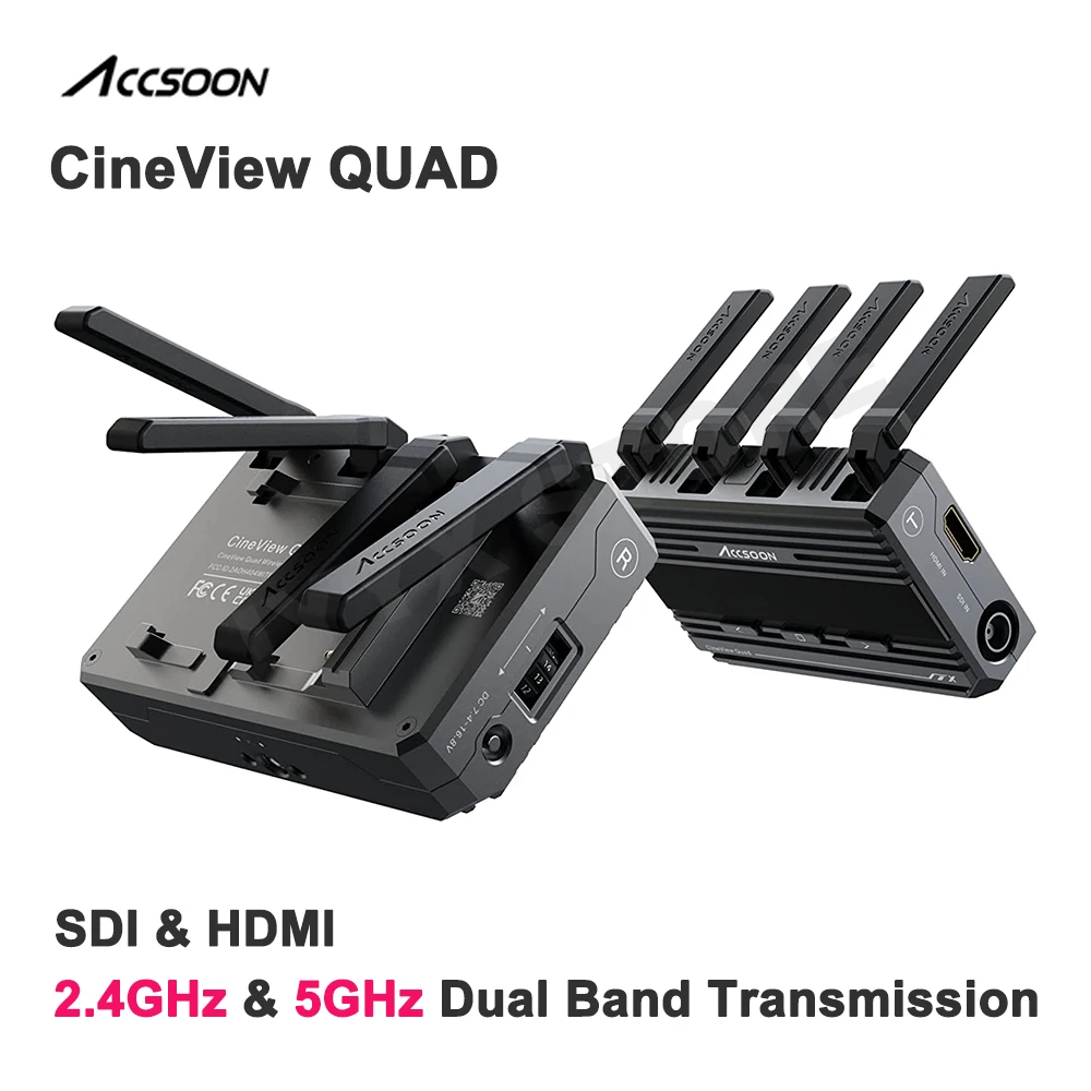 

Accsoon CineView Quad Dual Band Wireless Camera Video Transmitter Receiver SDI&ampHDMI 500ft 60ms Latency Transmission System