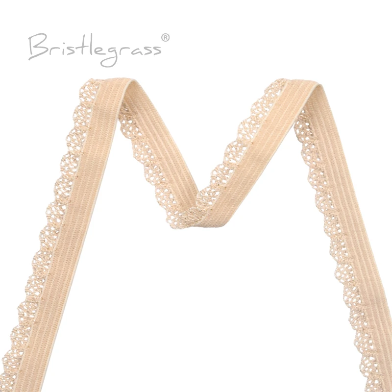 BRISTLEGRASS 2 5 10 Yard 3/8 "10mm Picot Schleife Rüschen Spitze Trim Gummi Mesh Spandex Bands Stirnband Dessous kleid Nähen Handwerk – Detail 13