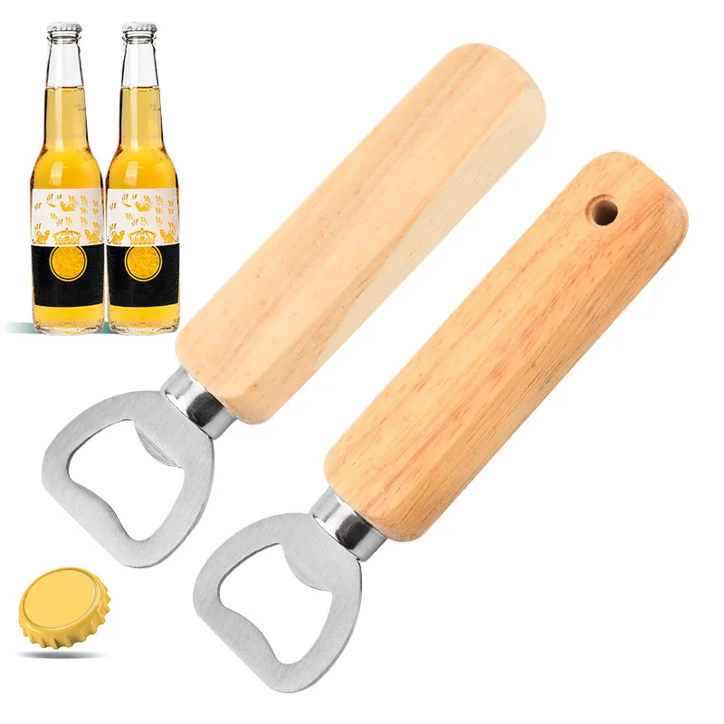 

Wooden Beer Bottle Opener, Personalized Logo for Gift
