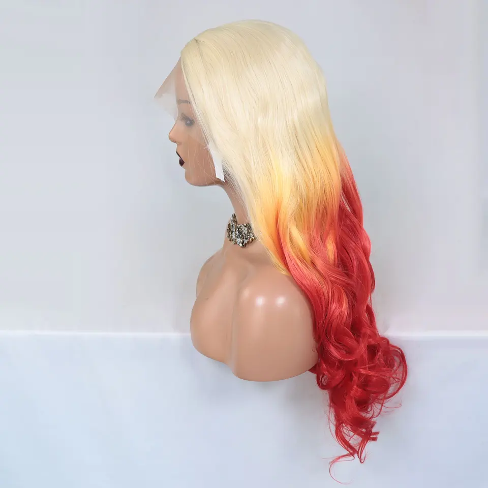 Perruque Headband (Bandeau) Longue Bouclée - Couleur Wick Light Blond And Red (Blond Très Clair Et Rouge) - Marque PERUK - Neuf