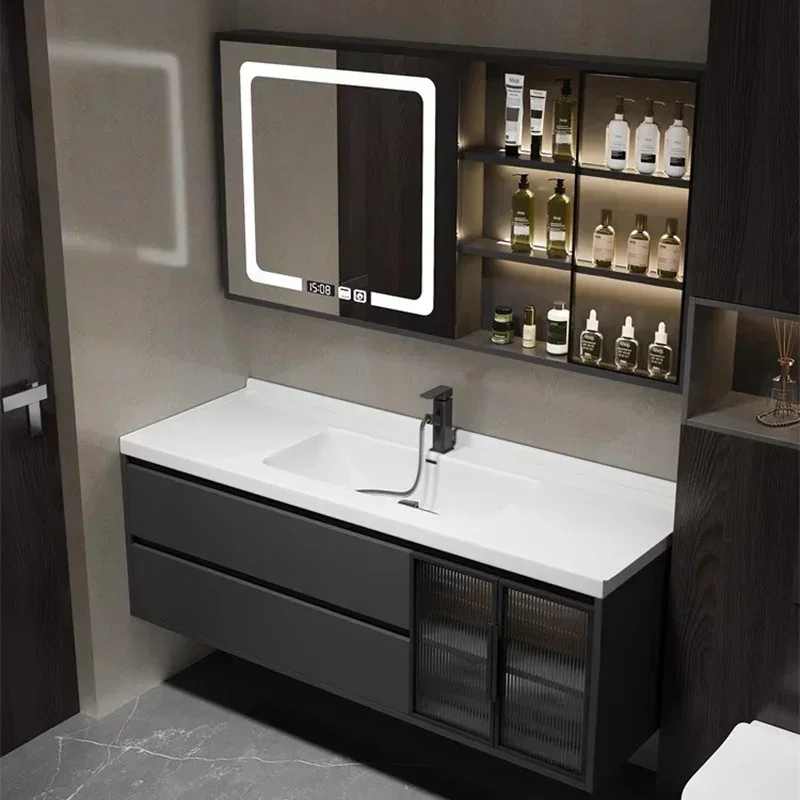 n Simple Bathroom Cabinets Wall-mounted Smart Fog Removal Storage Mirror Cabinets Luxury Home Furniture Mueble Lavabo FYBC