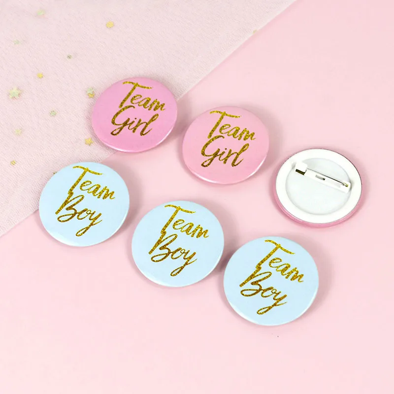 Badges Et Autocollants Révélation Du Sexe – Lot De 24, Bleu Et Rose – Décoration Fête Prénatale