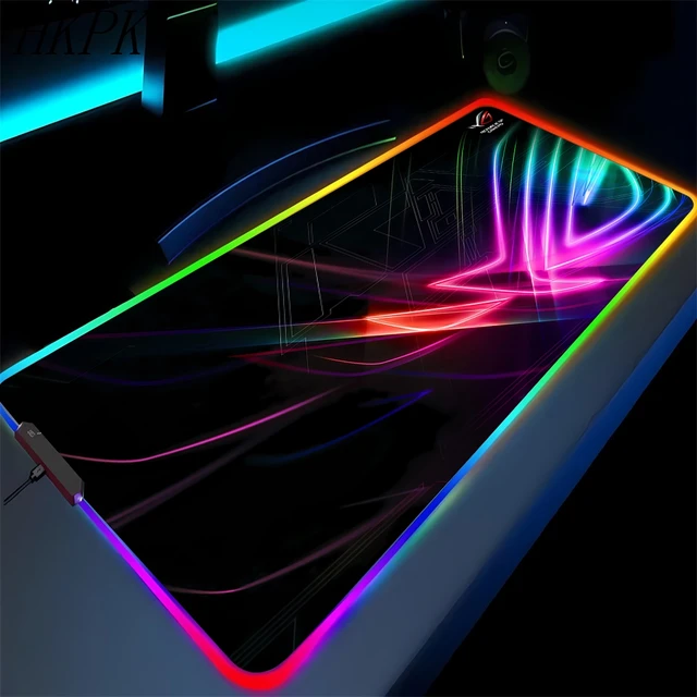 Black Mouse Pad Asus Rgb Gaming Mause Mat Anime Mats Gamer Rug Pc Xxl Cute Pads Large Game Keyboard Carpet Backlight Mousepad