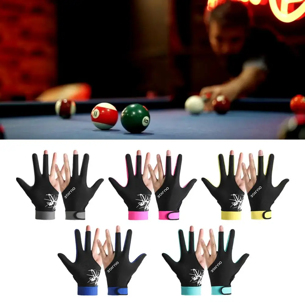 1pcs Snooker Gloves Dual Color Assembly Design Elastic Anti Billiard Wear-resistant Slip Gloves Breathable And N0M7