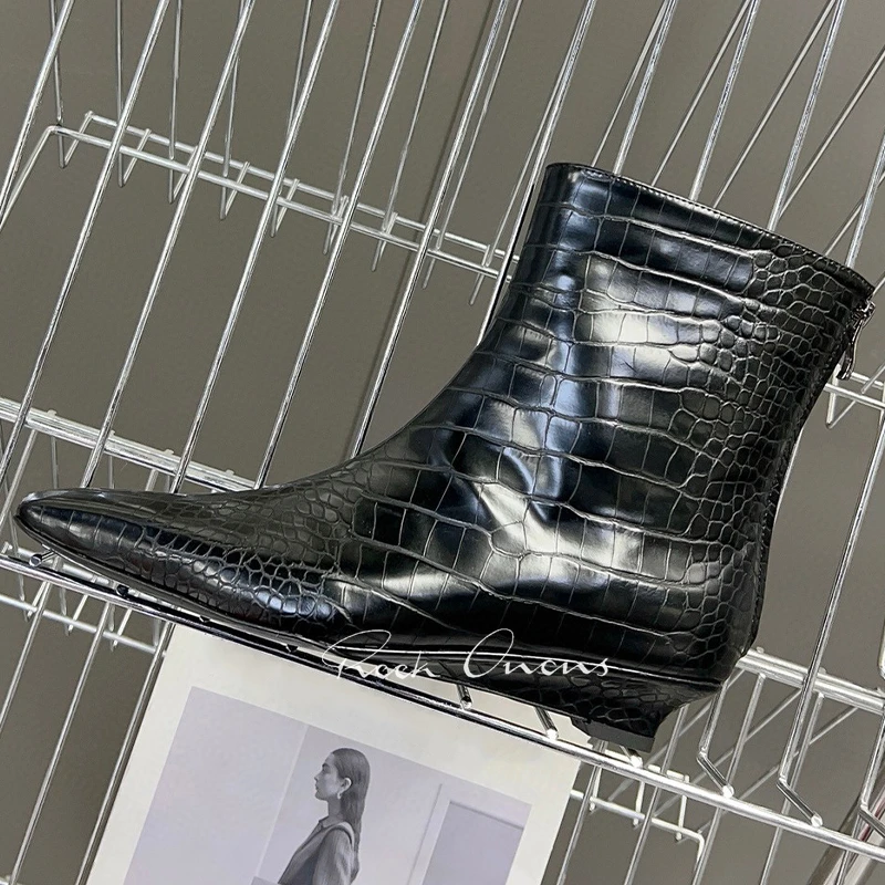 

Female Short Boots Autumn New Free Shipping Rate Of Second Glance High Banquet Ankle Boots Retro Style Square Toe Ladies Pumps