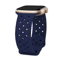 Breathable Braided Strap Bracelet - 38MM 40MM 41MM (Navy blue)